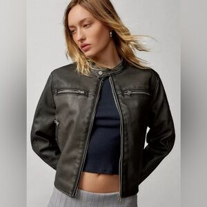 NWT Urban Outfitters BDG Bob Biker Faux Leather Motorcycle Jacket